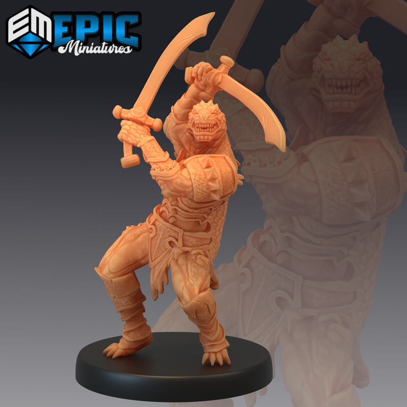 Lizardfolk Warrior 3D-printed model
