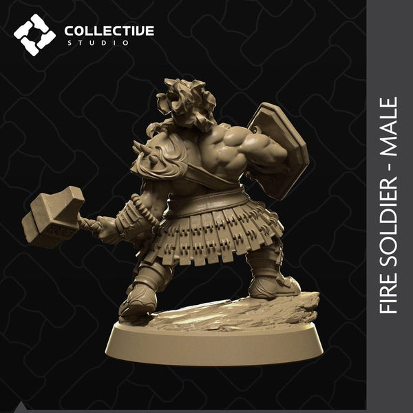 Male Fire Soldier 3D-printed model