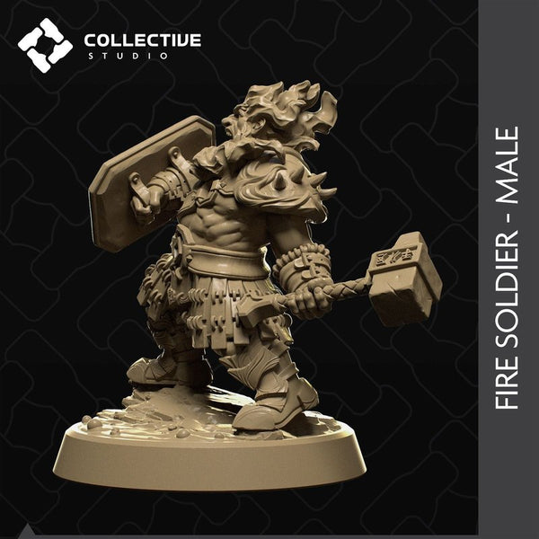 Male Fire Soldier 3D-printed model