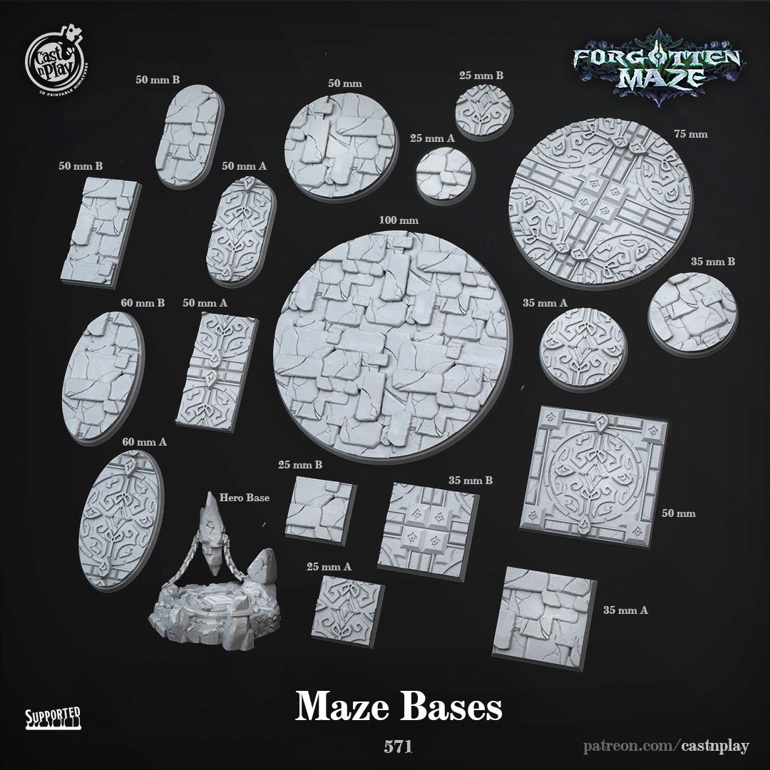 Maze Bases - The Printable Dragon