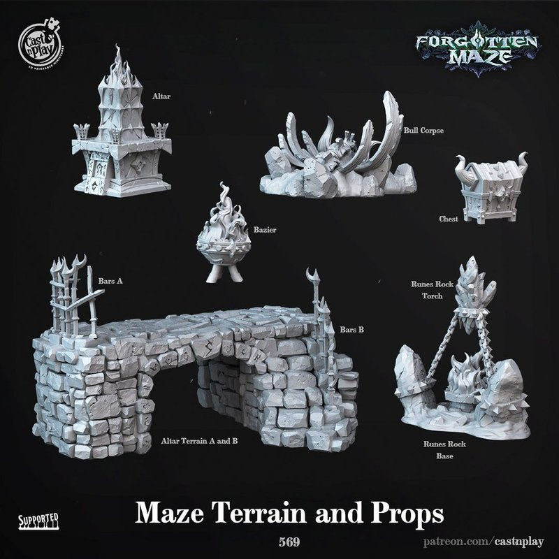 Maze Terrain & Props 3D-printed model