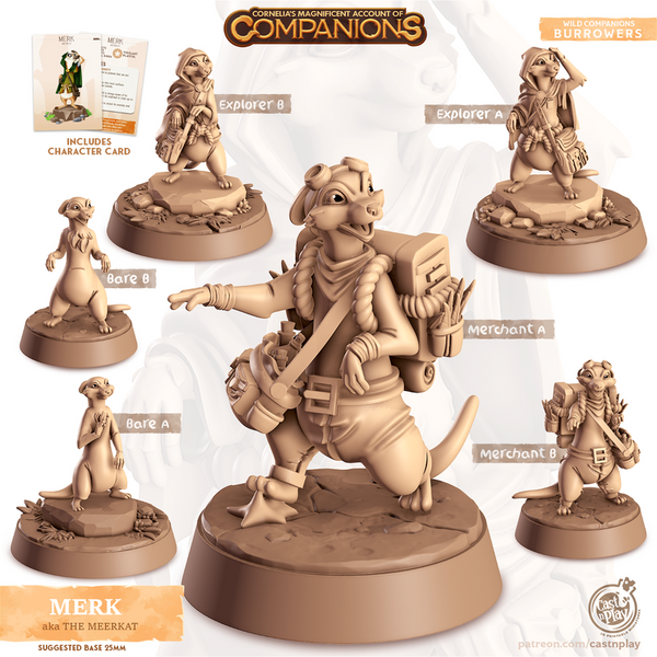 Merk The Meerkat 3D-printed model