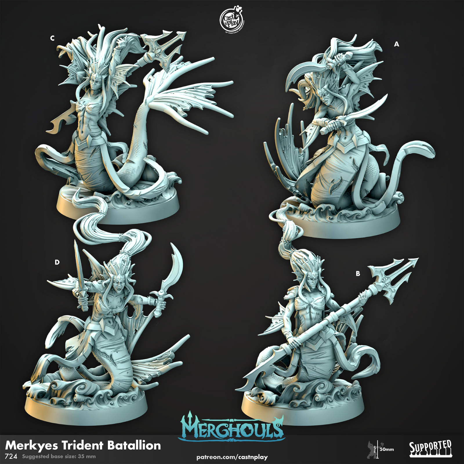 Merkyes Trident Batallion - The Printable Dragon