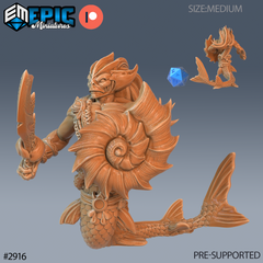 Merman Warrior - The Printable Dragon