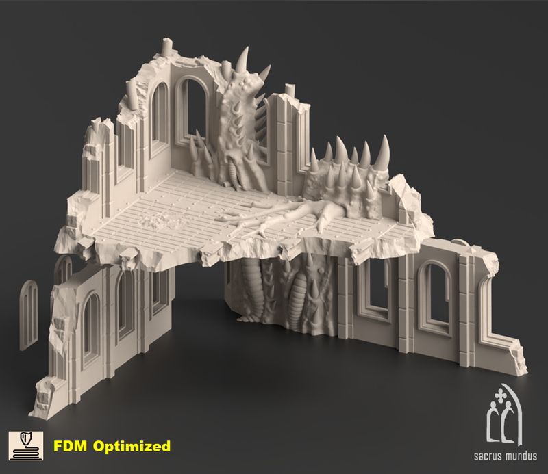 Miasma Corner Ruins 3D-printed model