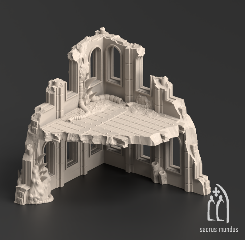 Miasma Corner Ruins 3D-printed model