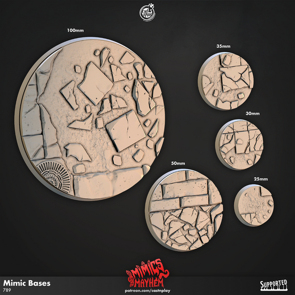Mimic Mayhem Bases 3D-printed model