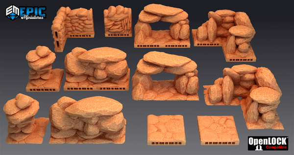 Modular Rock Walls 3D-printed model