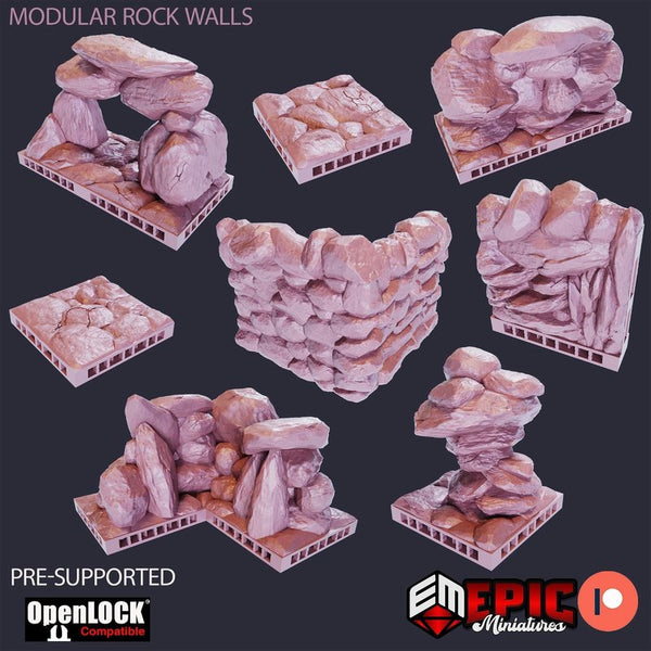 Modular Rock Walls 3D-printed model