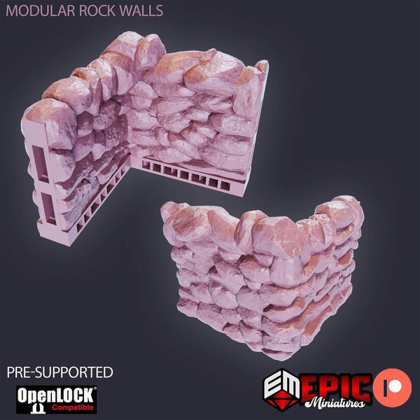 Modular Rock Walls 3D-printed model