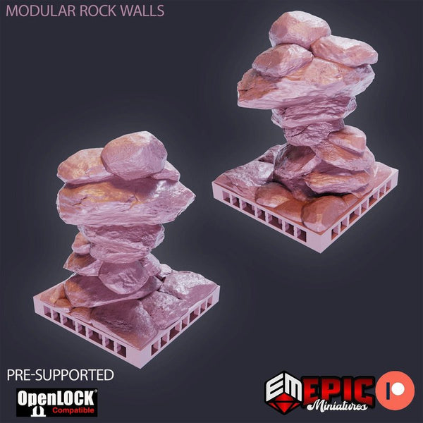 Modular Rock Walls 3D-printed model