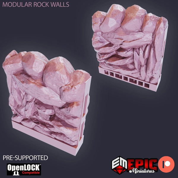 Modular Rock Walls 3D-printed model