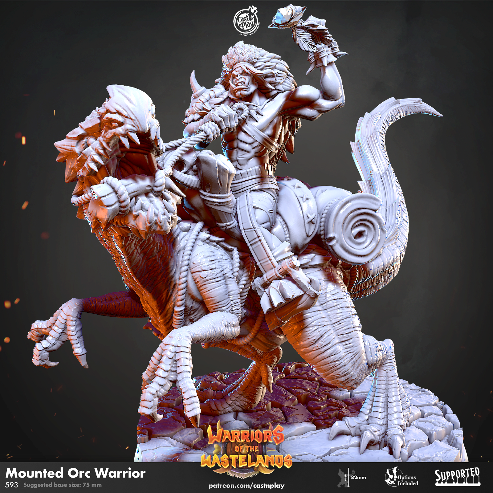 Mounted Orc Warrior - The Printable Dragon