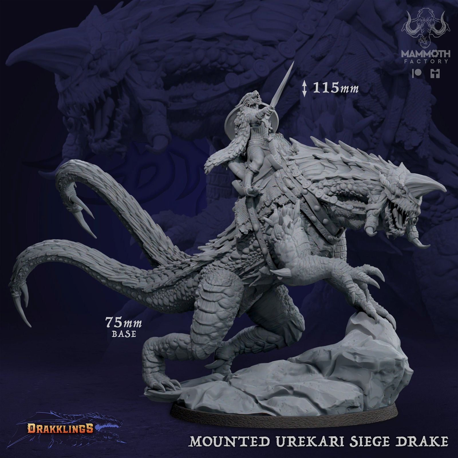 Mounted Urekari Siege Drakes - The Printable Dragon