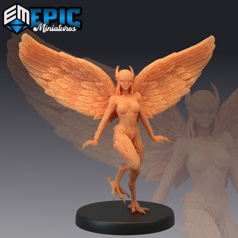Mountian Harpy 3D-printed model