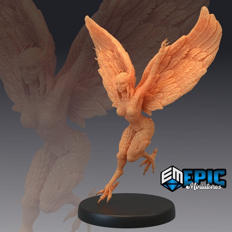 Mountian Harpy 3D-printed model
