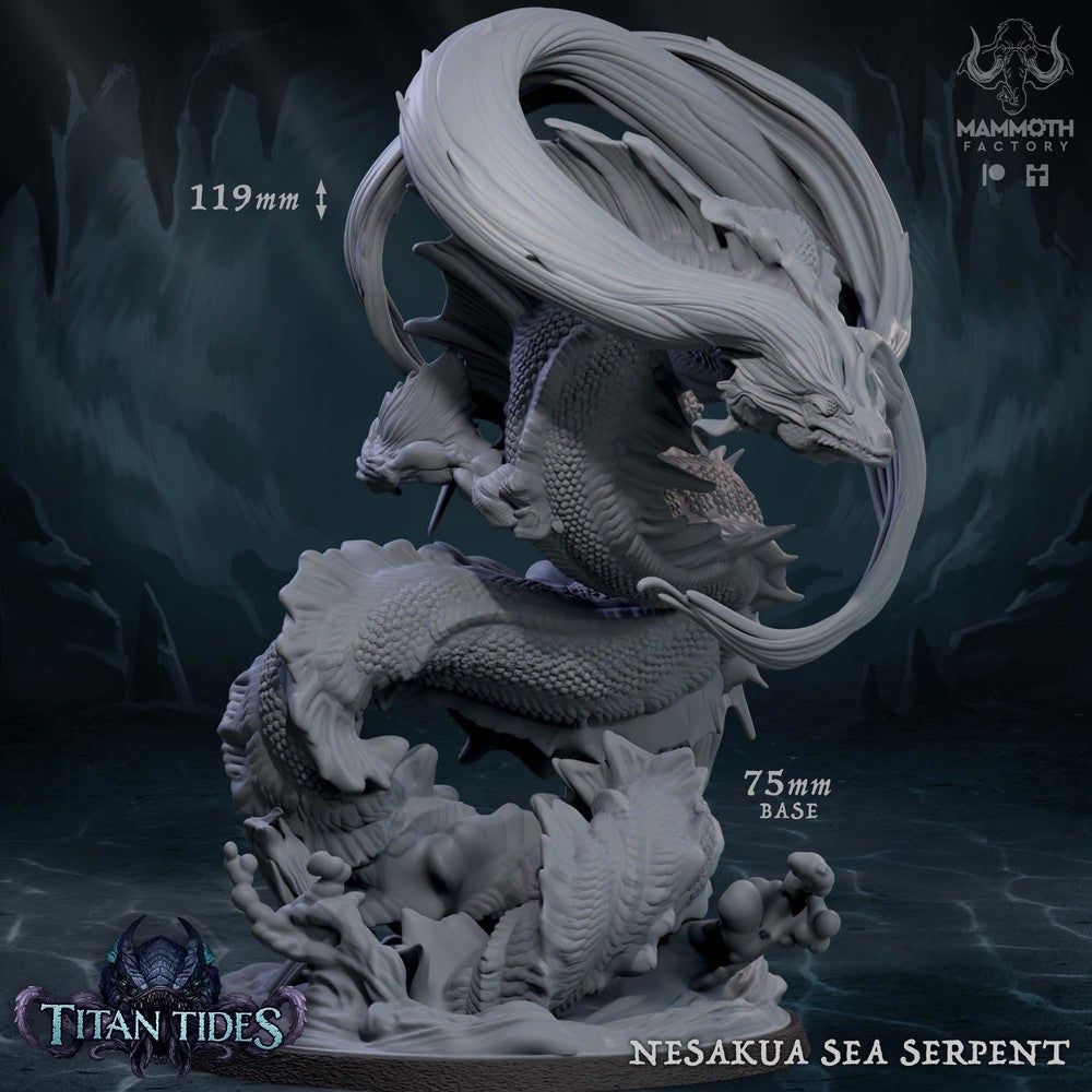 Nesakua Sea Serpent - The Printable Dragon