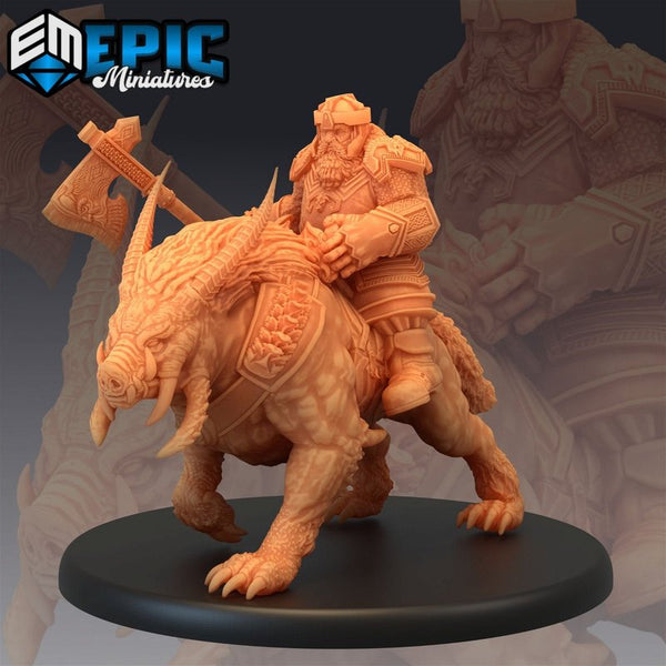 Nordic Dwarf Boar Cavalry 3D-printed model