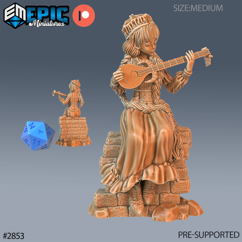 Norse Bard Girl 3D-printed model
