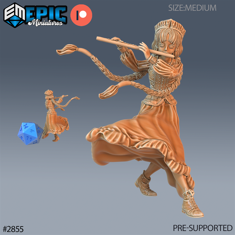 Norse Bard Girl 3D-printed model