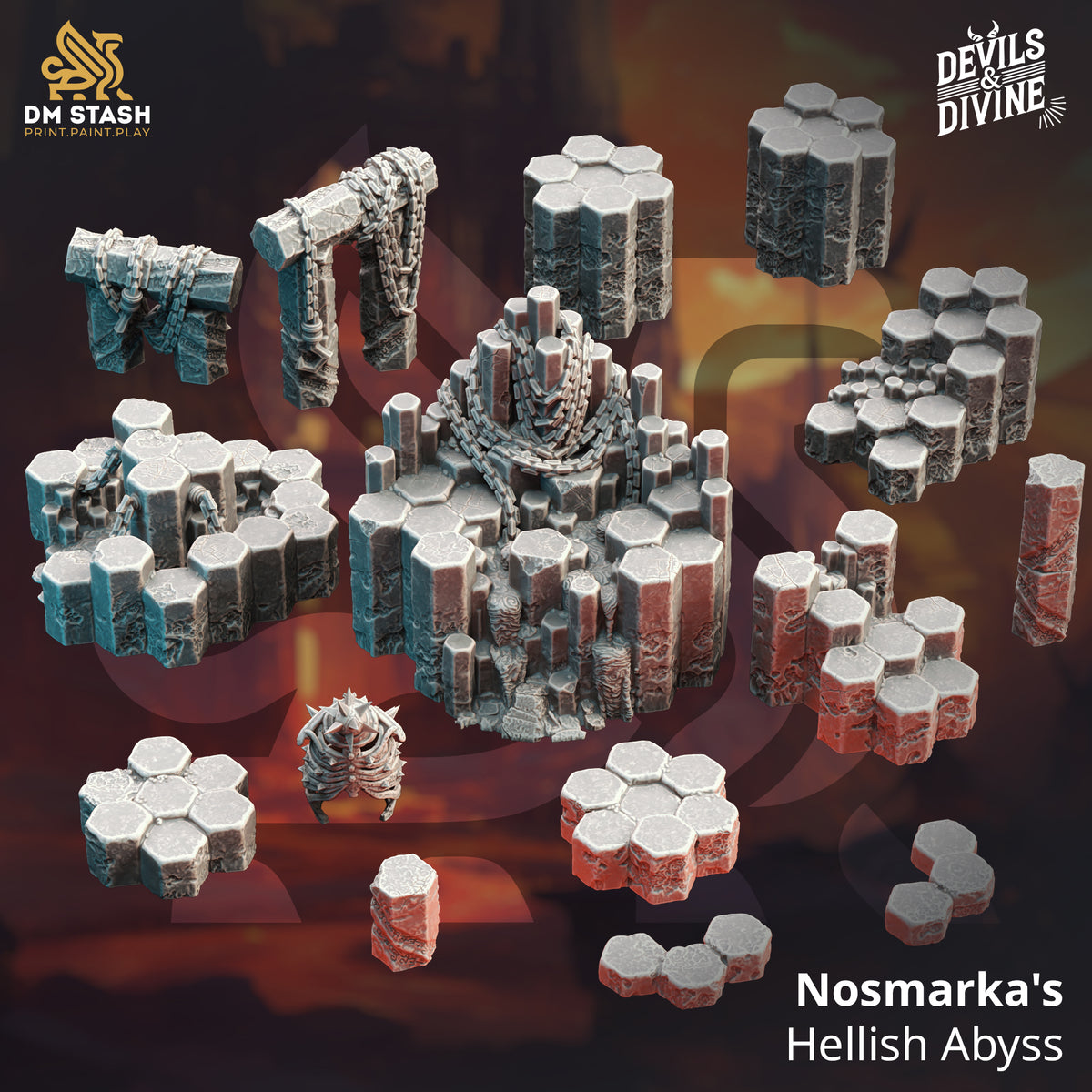 Nosmarka s Hellish Abyss - Terrain Set 3D-printed model