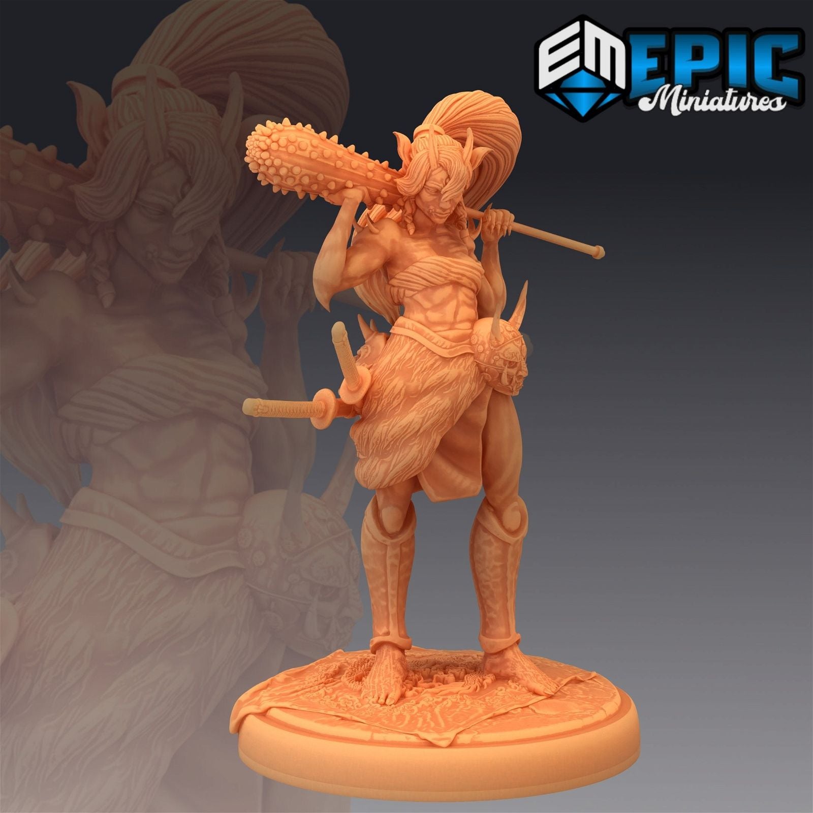 Oni Female Warrior - The Printable Dragon