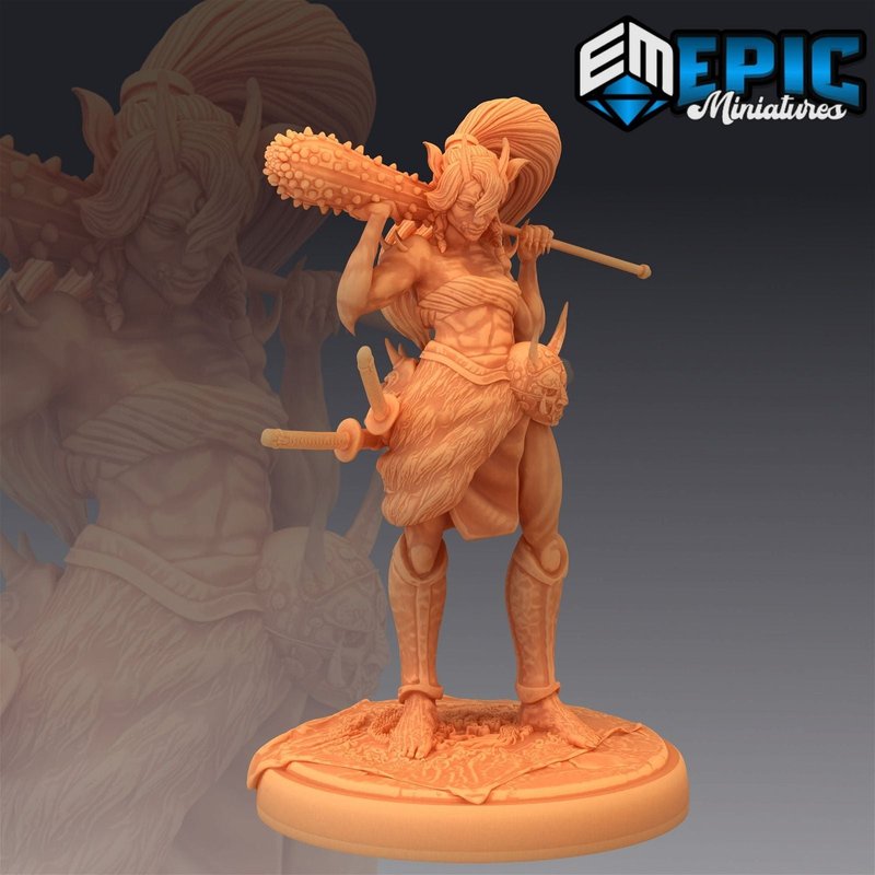 Oni Female Warrior 3D-printed model
