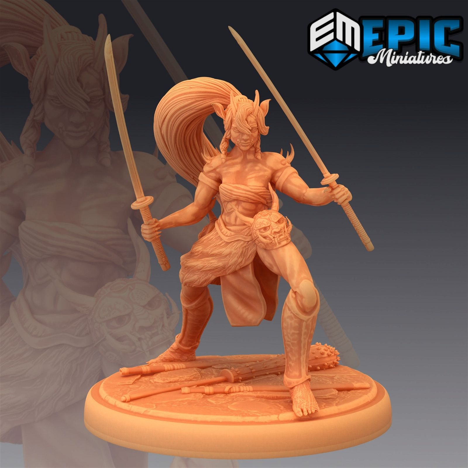 Oni Female Warrior - The Printable Dragon