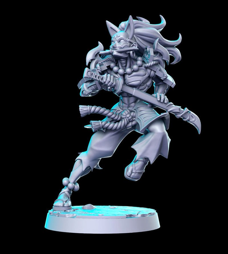 Oni Samurai 3D-printed model