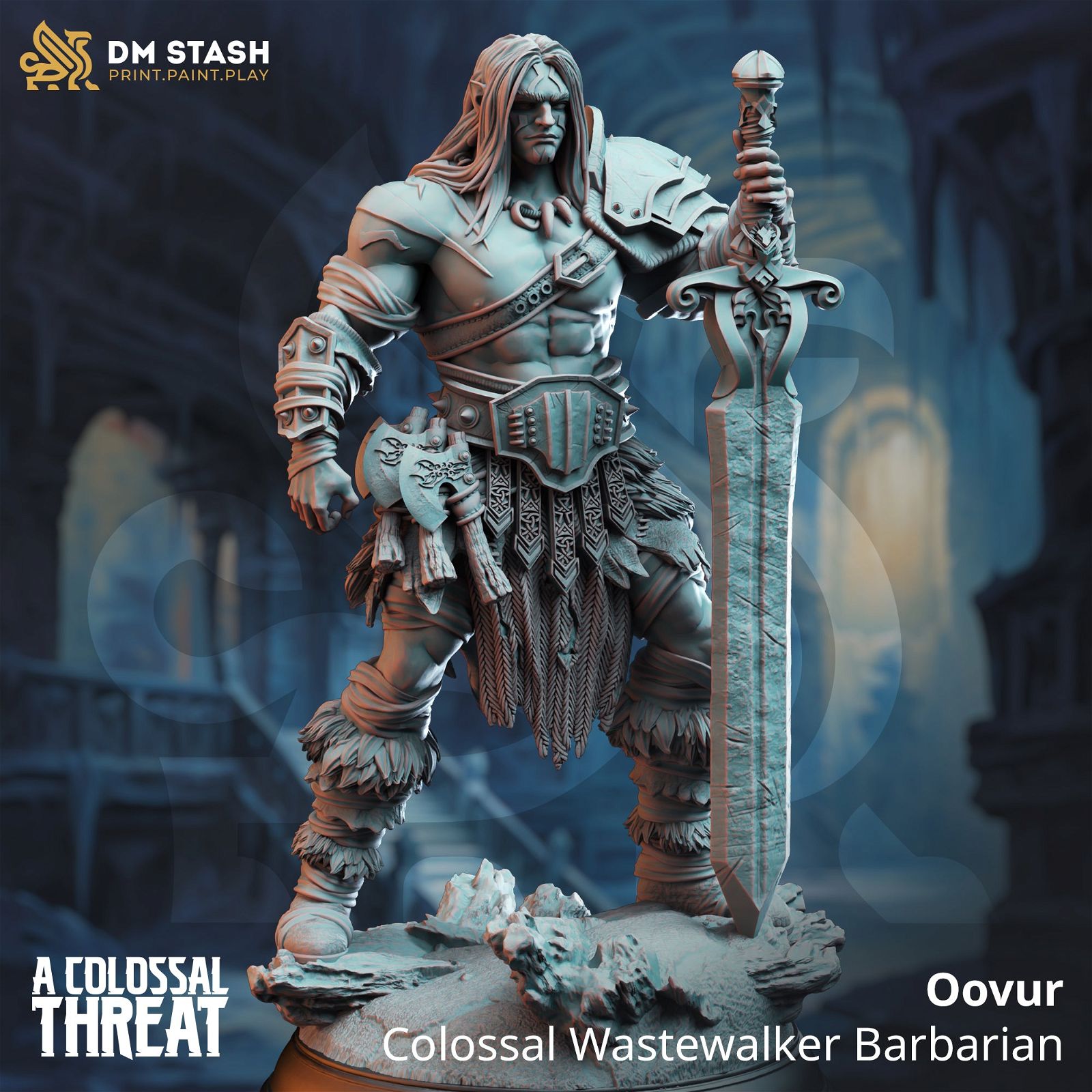 Oovur - Colossal Wastewalker Barbarian - The Printable Dragon