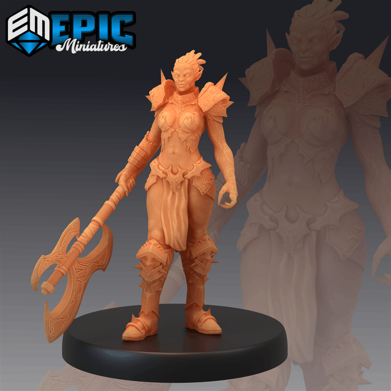 Orc Female Warrior 3D-printed model