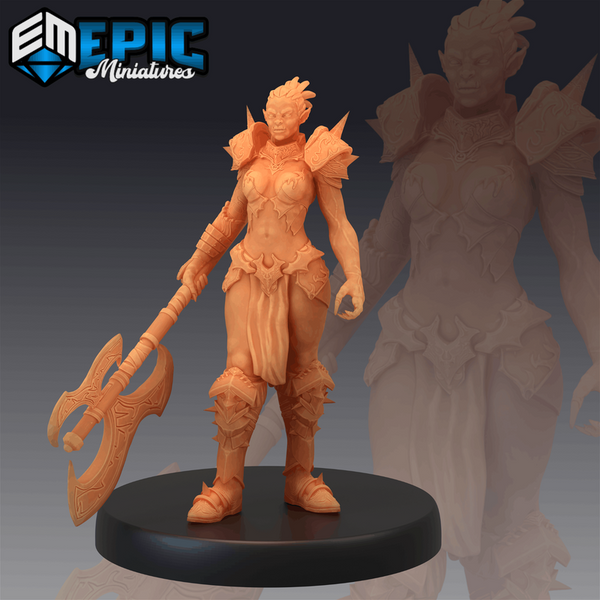 Orc Female Warrior 3D-printed model