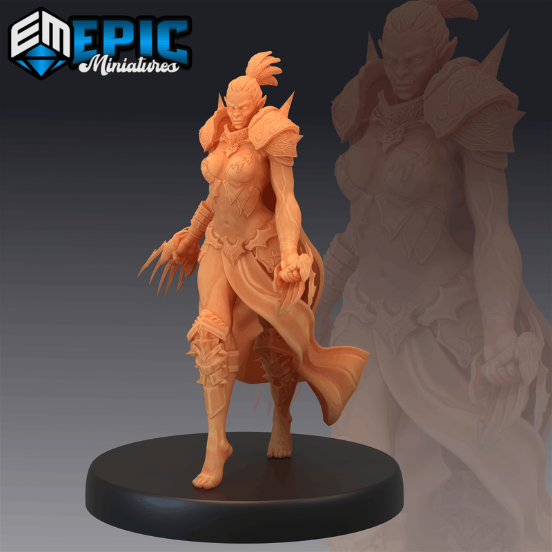 Orc Female Warrior 3D-printed model