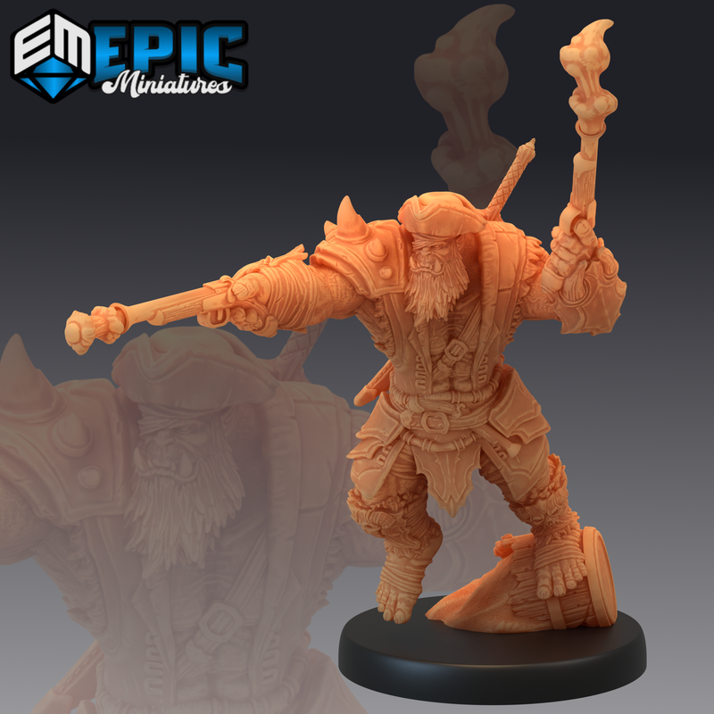 Orc Pirate Captain 3D-printed model