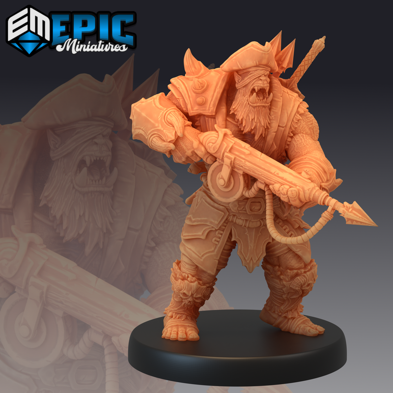 Orc Pirate Captain 3D-printed model