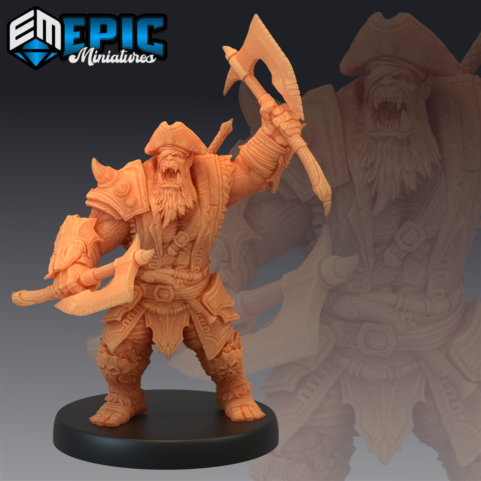 Orc Pirate Captain - The Printable Dragon