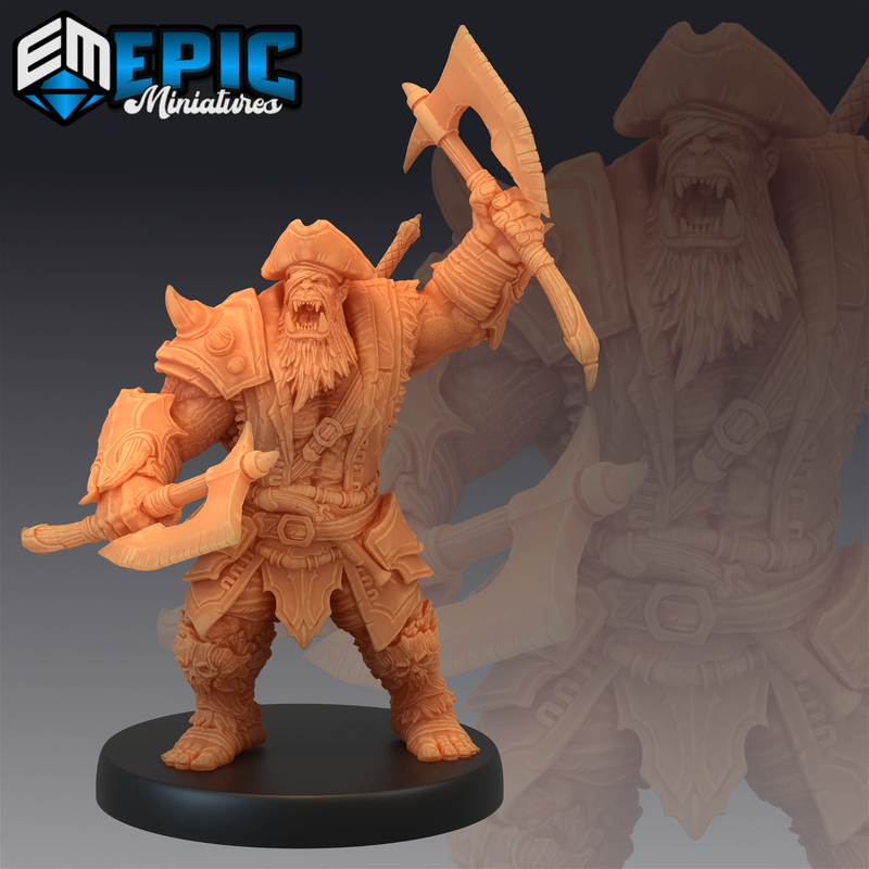 Orc Pirate Captain 3D-printed model