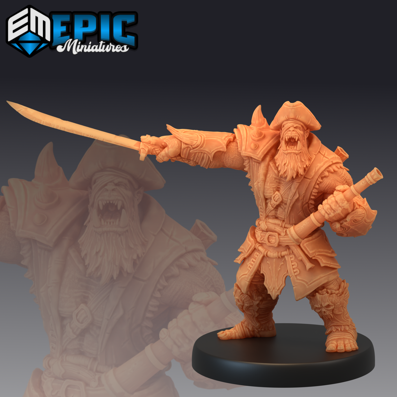 Orc Pirate Captain - The Printable Dragon