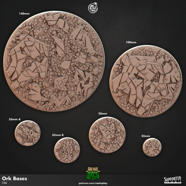 Ork Bases 3D-printed model