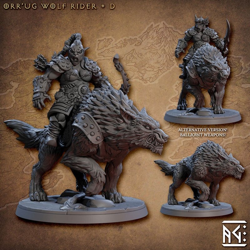 Orr' ug Wolf Rider 3D-printed model