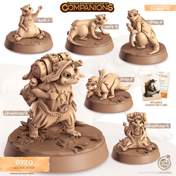 Otto The Otter 3D-printed model