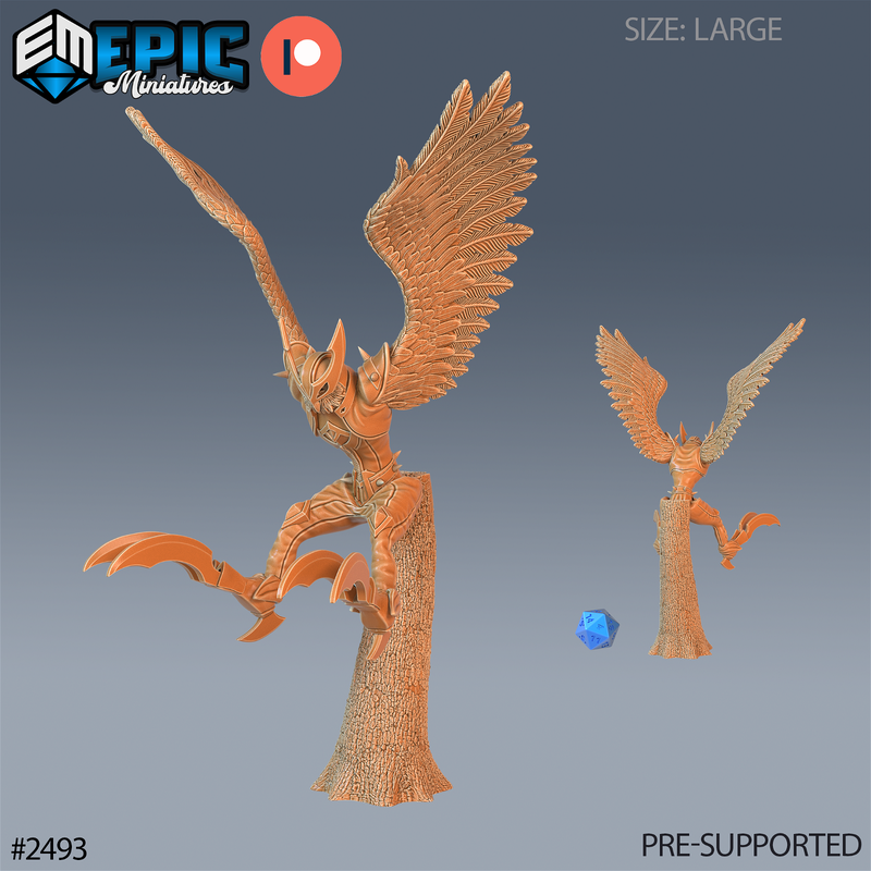 Owl Harpy 3D-printed model