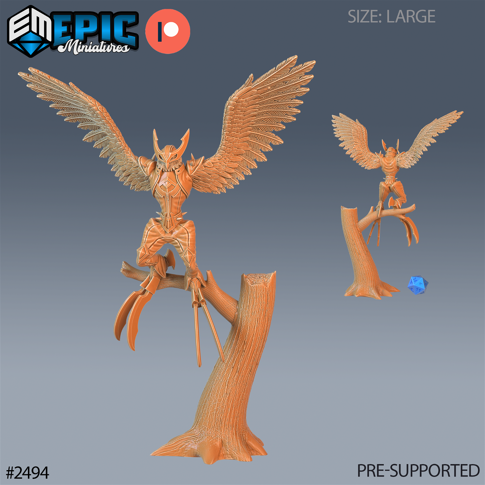 Owl Harpy - The Printable Dragon