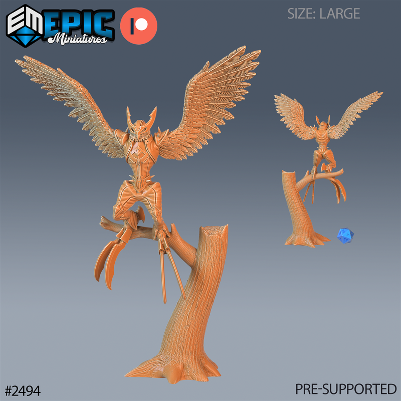Owl Harpy 3D-printed model