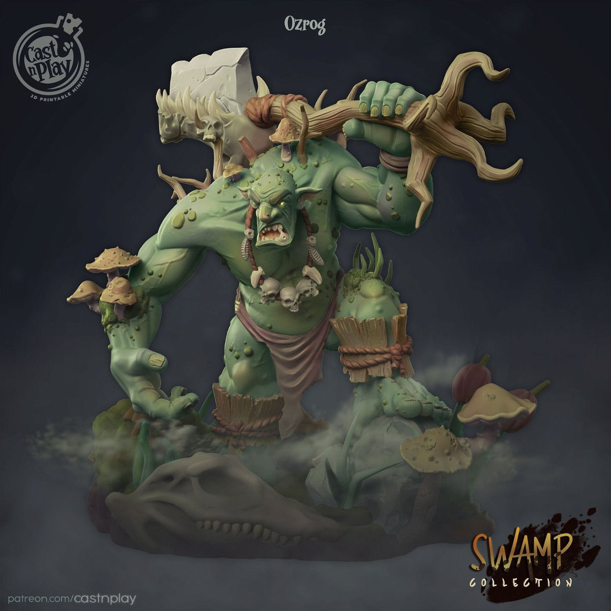 Ozrog The Swamp Troll - The Printable Dragon