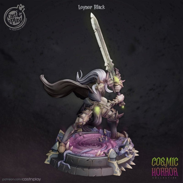Loynor Black - Dark Elf Fighter/Barbarian/Paladin 3D-printed model
