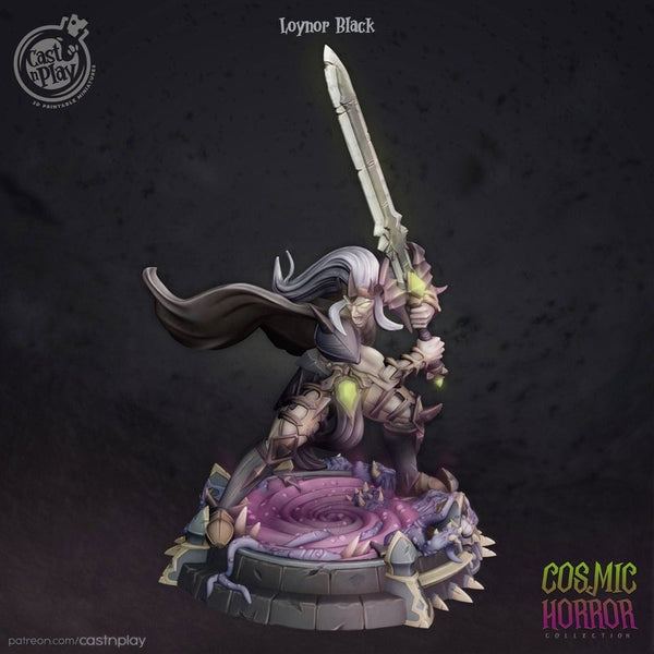 Loynor Black - Dark Elf Fighter/Barbarian/Paladin 3D-printed model