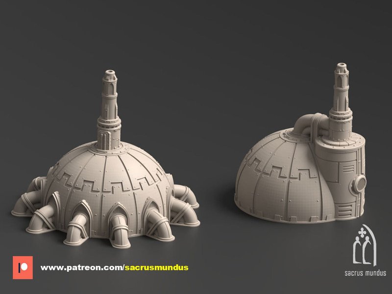 Phyrus II Forge Planet Gas Domes 3D-printed model
