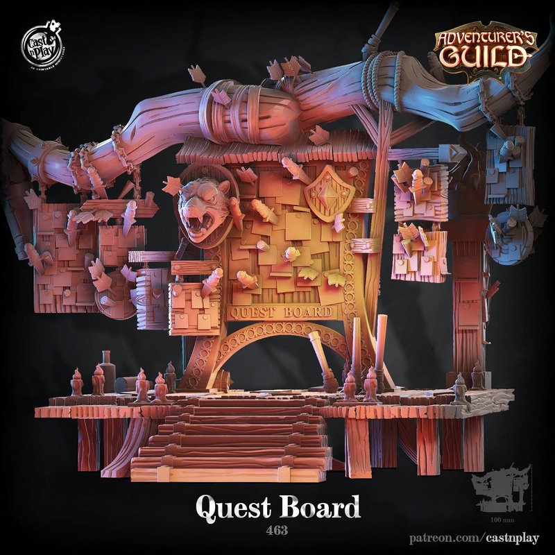 Quest Board 3D-printed model