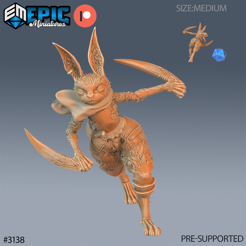 Rabbit Folk Warrior 3D-printed model